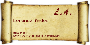 Lorencz Andos névjegykártya